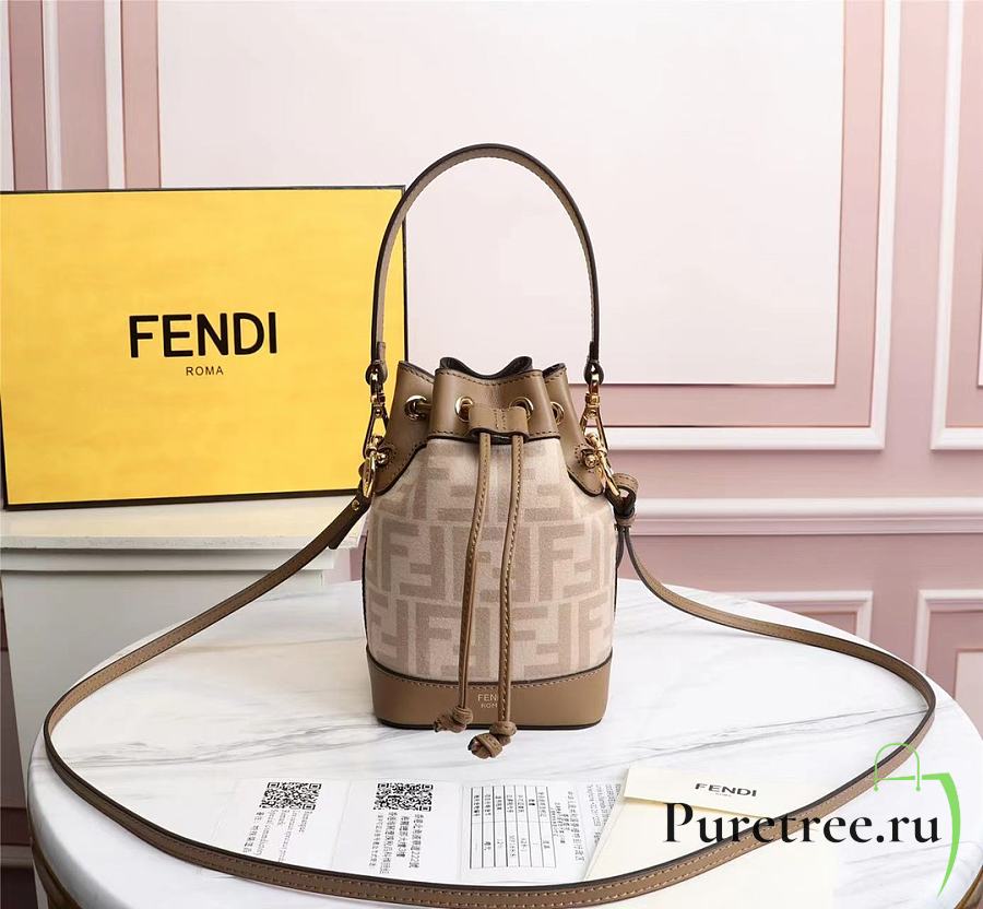 FENDI | MON TRESOR FF beige wool mini-bag - 8BS010 - 17 x 12 x 