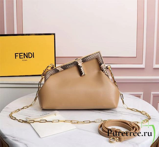 FENDI | FIRST Small Beige python bag - 8BP129 - 26 x 9.5 x 18 cm - 1