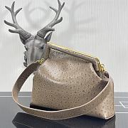FENDI | FIRST MEDIUM Beige ostrich leather bag -  8BP127 - 32.5x15x23.5cm  - 5