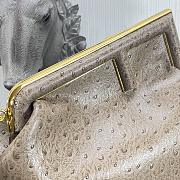 FENDI | FIRST MEDIUM Beige ostrich leather bag -  8BP127 - 32.5x15x23.5cm  - 4