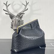 FENDI | FIRST MEDIUM Black ostrich leather bag -  8BP127 - 32.5x15x23.5cm  - 4