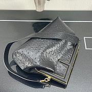 FENDI | FIRST MEDIUM Black ostrich leather bag -  8BP127 - 32.5x15x23.5cm  - 2