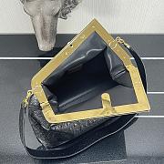 FENDI | FIRST MEDIUM Black ostrich leather bag -  8BP127 - 32.5x15x23.5cm  - 3