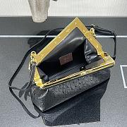 FENDI | FIRST SMALL Black ostrich leather bag - 8BP129 - 26×9.5×18cm - 6