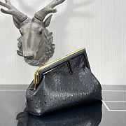 FENDI | FIRST SMALL Black ostrich leather bag - 8BP129 - 26×9.5×18cm - 5