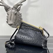 FENDI | FIRST SMALL Black ostrich leather bag - 8BP129 - 26×9.5×18cm - 3
