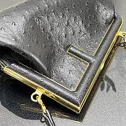 FENDI | FIRST SMALL Black ostrich leather bag - 8BP129 - 26×9.5×18cm - 2