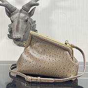FENDI | FIRST SMALL Beige ostrich leather bag - 8BP129 - 26×9.5×18cm - 2