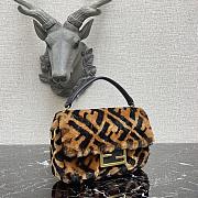 FENDI | MINI BAGUETTE Brown sheepskin bag - 8BS017 - 18x4×11cm - 5
