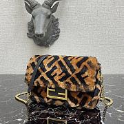 FENDI | MINI BAGUETTE Brown sheepskin bag - 8BS017 - 18x4×11cm - 3
