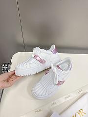 DIOR-ID SNEAKER White and Metallic Pink Calfskin - 1