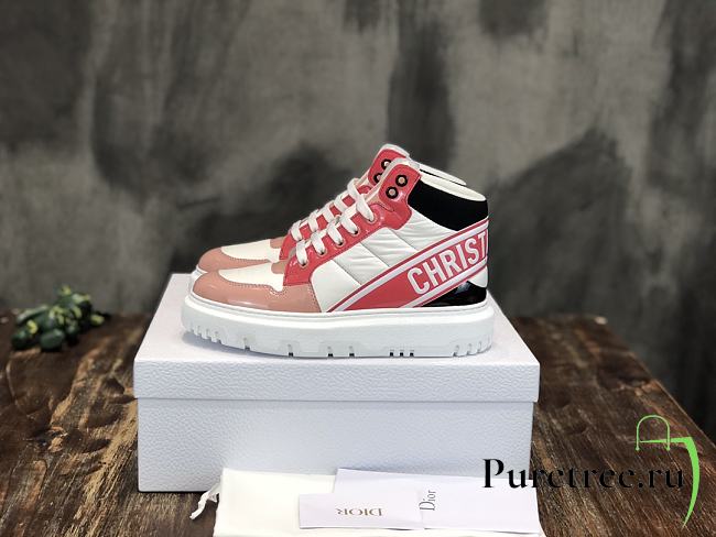 DIOR | D-PLAYER SNEAKER Pink Multicolor Technical Fabric and Calfskin - 1