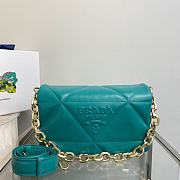 PRADA | Padded nappa leather peacock blue bag - 1BD306 - 31 x 19 x 8.5cm - 1