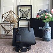 PRADA | Small Black Saffiano Leather Monochrome Bag - 1BA156 - 26x20x15cm - 1