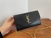 YSL | UPTOWN CHAIN WALLET IN GRAIN Black - 607788 - 19x12x4cm - 2