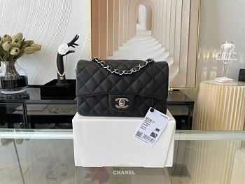 CHANEL | Classic Flap Bag Black in Grain - A01116 - 20 cm