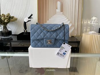 CHANEL | Classic Flap Bag Blue in Grain - A01116 - 20 cm