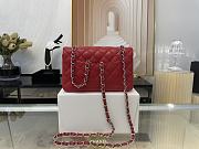 CHANEL | Classic Flap Bag Red Silver Hardware- A01116 - 20 cm - 3