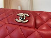 CHANEL | Classic Flap Bag Red Silver Hardware- A01116 - 20 cm - 6