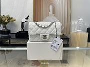 CHANEL | Classic Flap Bag White Lambskin Silver Hardware- A01116 - 20 cm - 1