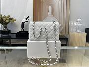CHANEL | Classic Flap Bag White Lambskin Silver Hardware- A01116 - 20 cm - 3
