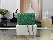 CHANEL | Classic Flap Bag Green Silver Hardware- A01116 - 20 cm - 2