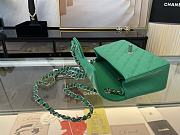 CHANEL | Classic Flap Bag Green Silver Hardware- A01116 - 20 cm - 3