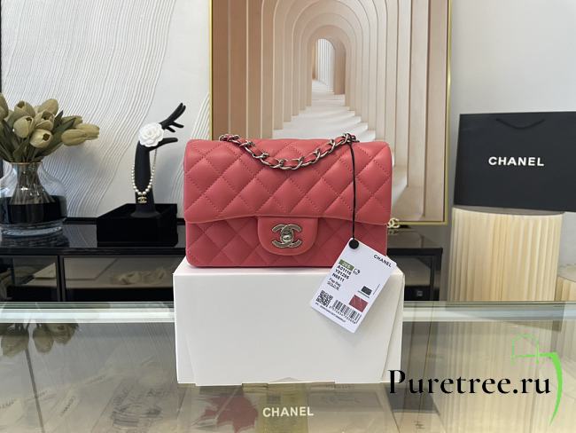 CHANEL | Classic Flap Bag Pink Silver Hardware- A01116 - 20 cm - 1