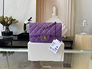 CHANEL | Classic Flap Bag Purple Golden Hardware- A01116 - 20 cm - 1