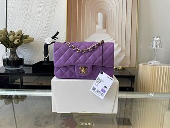 CHANEL | Classic Flap Bag Purple Golden Hardware- A01116 - 20 cm