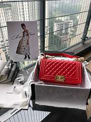 CHANEL | Small Boy Handbag Red golden - A67085 - 20 cm - 1
