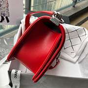 CHANEL | Small Boy Handbag Red Silver - A67085 - 20 cm - 5