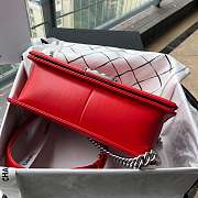 CHANEL | Small Boy Handbag Red Silver - A67085 - 20 cm - 4