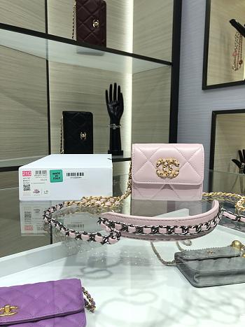 CHANEL |  Flap Coin Purse With Chain in pink - AP1787 - 12x8.5x2.5cm