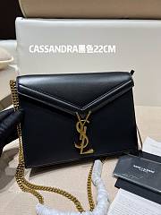 YSL | CASSANDRA MEDIUM Black CHAIN BAG - 532750 - 22 x 16,5 x 5,5 cm - 1