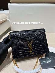 YSL | CASSANDRA MEDIUM Black in crocodile CHAIN BAG - 532750 - 22 x 16,5 x 5,5 cm - 1