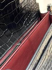 YSL | CASSANDRA MEDIUM Black bag in crocodile silver - 532750 - 22 x 16,5 x 5,5 cm - 4