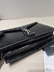 YSL | CASSANDRA MEDIUM Black bag in crocodile silver - 532750 - 22 x 16,5 x 5,5 cm - 5