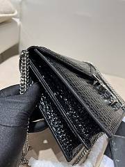 YSL | CASSANDRA MEDIUM Black bag in crocodile silver - 532750 - 22 x 16,5 x 5,5 cm - 6