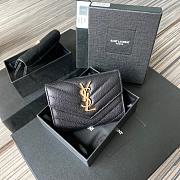 YSL | Black golden wallet in grain - 13.5 x 9.5 x 3cm - 1