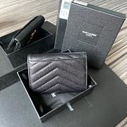 YSL | Black golden wallet in grain - 13.5 x 9.5 x 3cm - 6