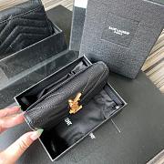 YSL | Black golden wallet in grain - 13.5 x 9.5 x 3cm - 5