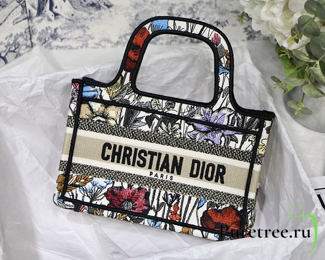 DIOR | Mini Book Tote Multicolor Mille Fleurs - S5475 - 23x17x7cm - 1