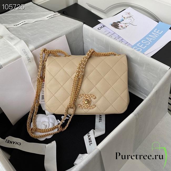 CHANEL | Chain Flap Bag Beige - AS2975 - 20×6×15 cm - 1