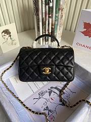 CHANEL | Mini Black Flap Bag With Top Handle - AS2431 - 20x14x7cm - 1