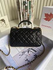 CHANEL | Mini Black Flap Bag With Top Handle - AS2431 - 20x14x7cm - 6