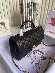 CHANEL | Mini Black Flap Bag With Top Handle - AS2431 - 20x14x7cm - 2