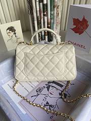 CHANEL | Mini White Flap Bag With Top Handle - AS2431 - 20x14x7cm - 6