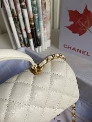 CHANEL | Mini White Flap Bag With Top Handle - AS2431 - 20x14x7cm - 5