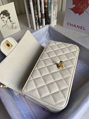 CHANEL | Mini White Flap Bag With Top Handle - AS2431 - 20x14x7cm - 4